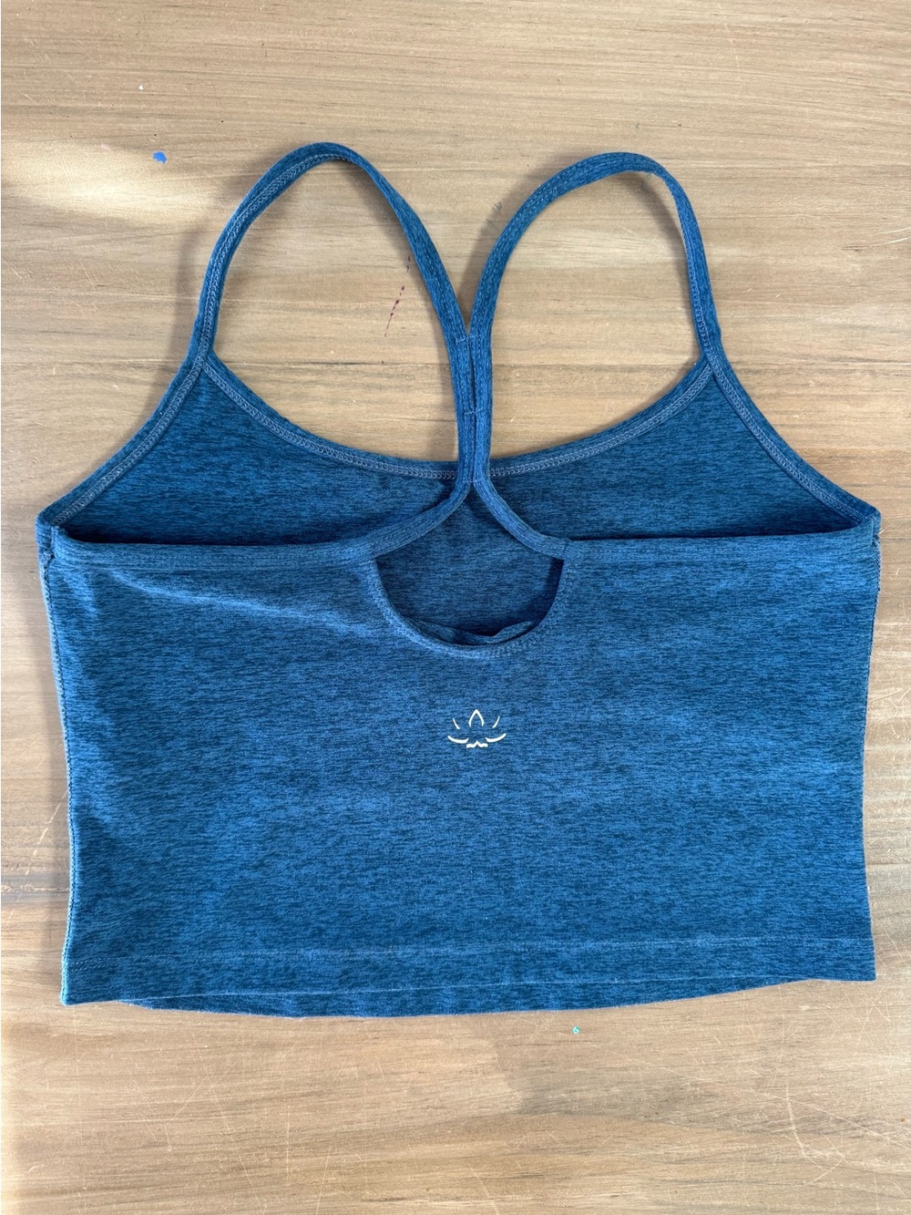 Beyond Yoga Slim Racerback Cropped Tank Heathered Blue Women’s M